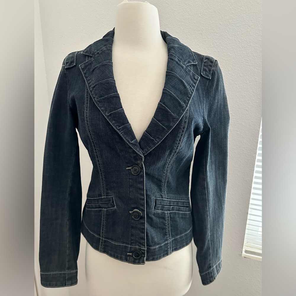 CAbi, Denim Blazer Jacket, Size Small